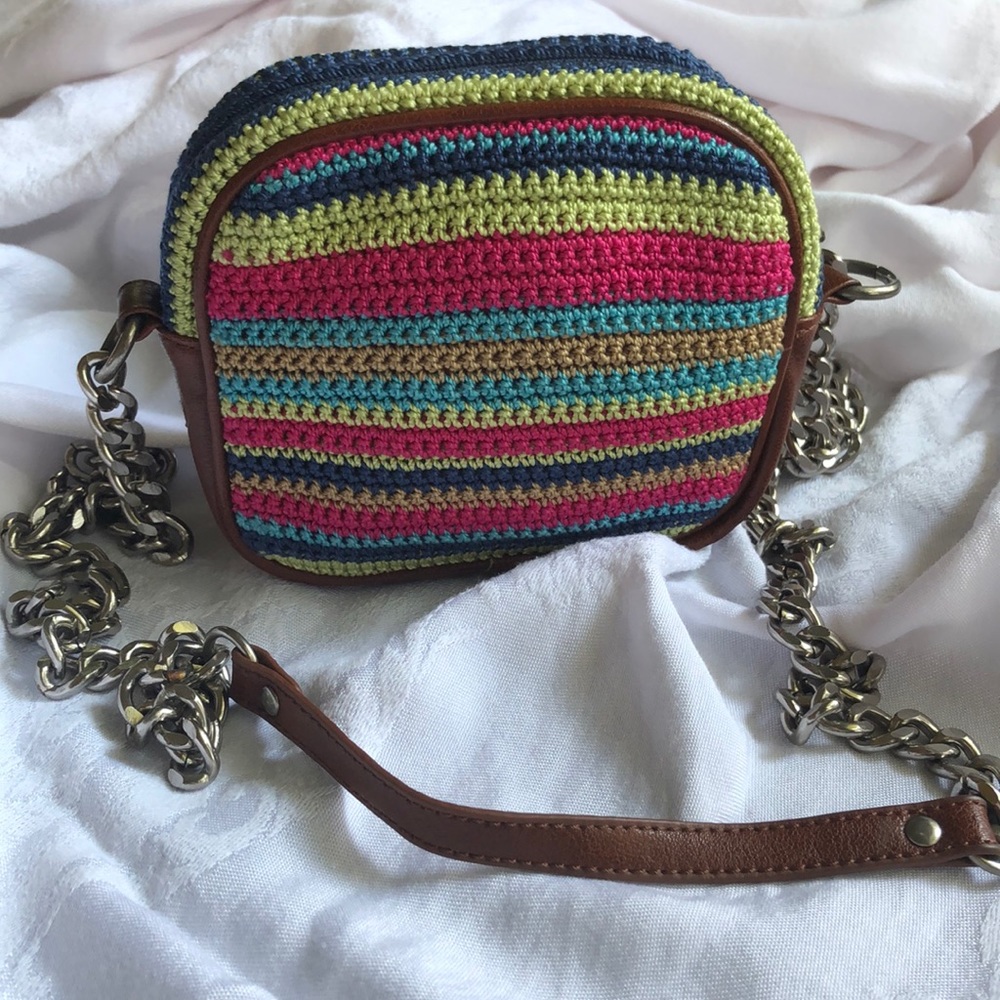 The Sak Multicolor Woven Crossbody w/ Chain Strap